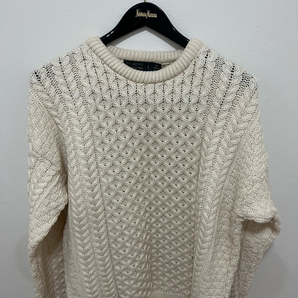 Cream Cable Knit Cardigan Sweater